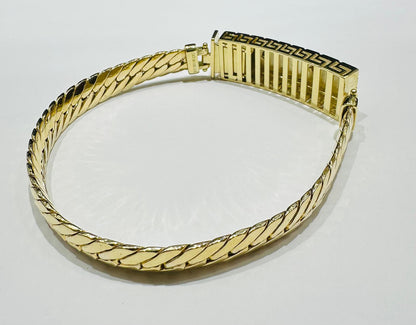 10K GOLD SAN JUDE MIAMI CUBAN CHAIN BRACELET- WEIGHT: 13.3gm