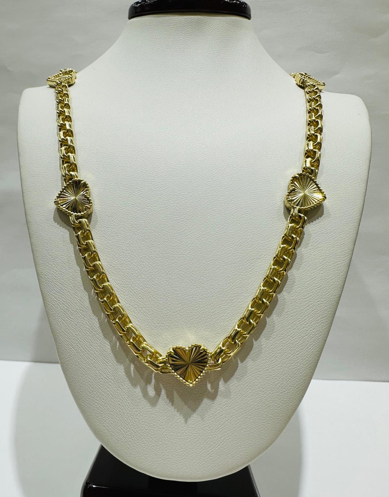 10K GOLD HEART NECKLACE- WEIGHT: 23.1gm