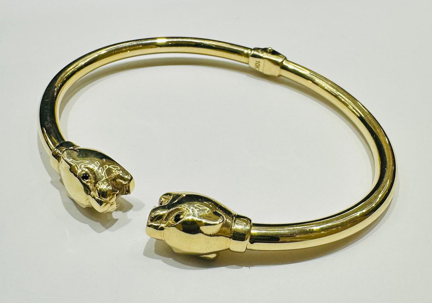 10K GOLD ROUND DOUBLE PANTHER BRACELET- WEIGHT: 9.4gm