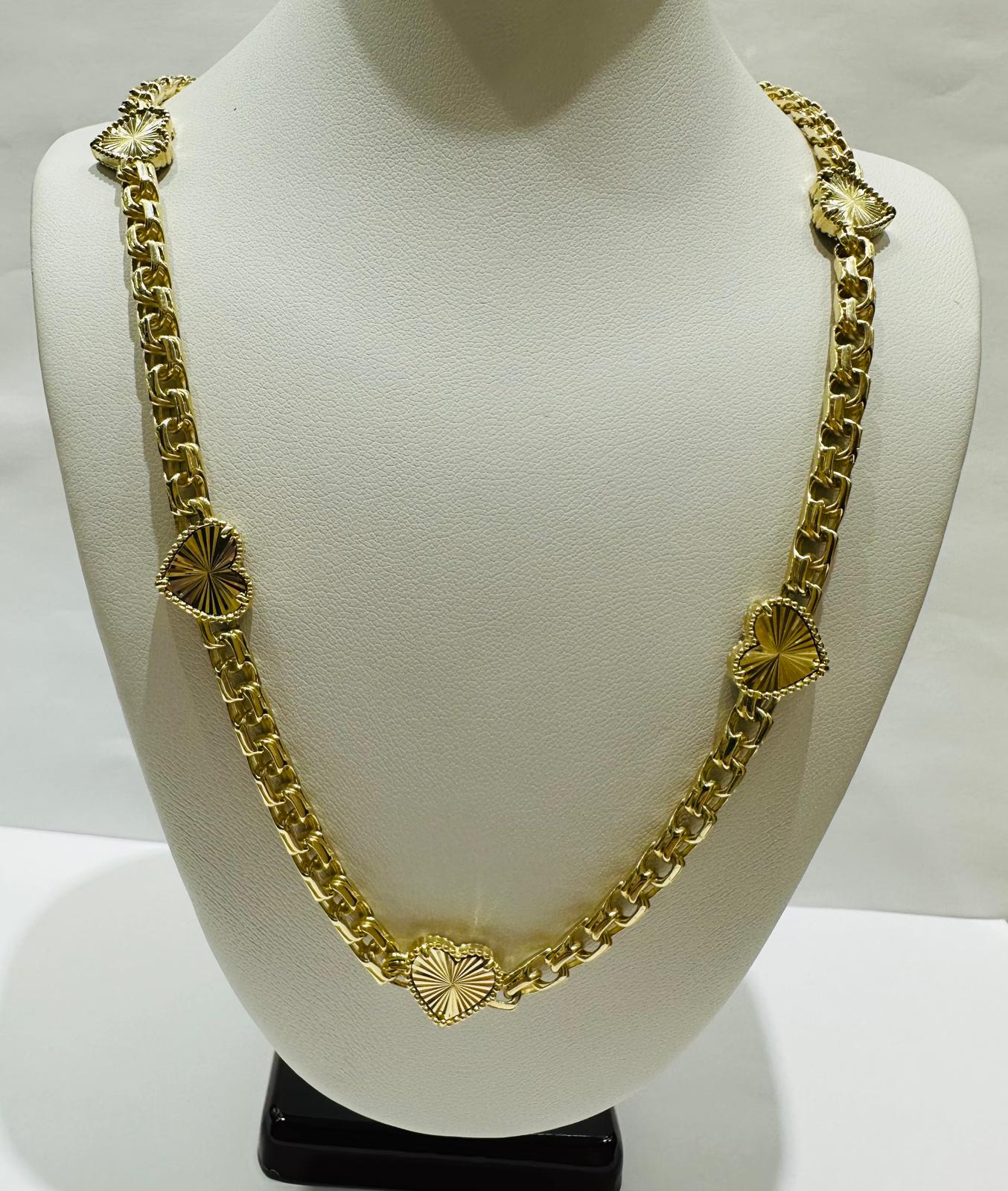 10K GOLD HEART NECKLACE- WEIGHT: 23.1gm