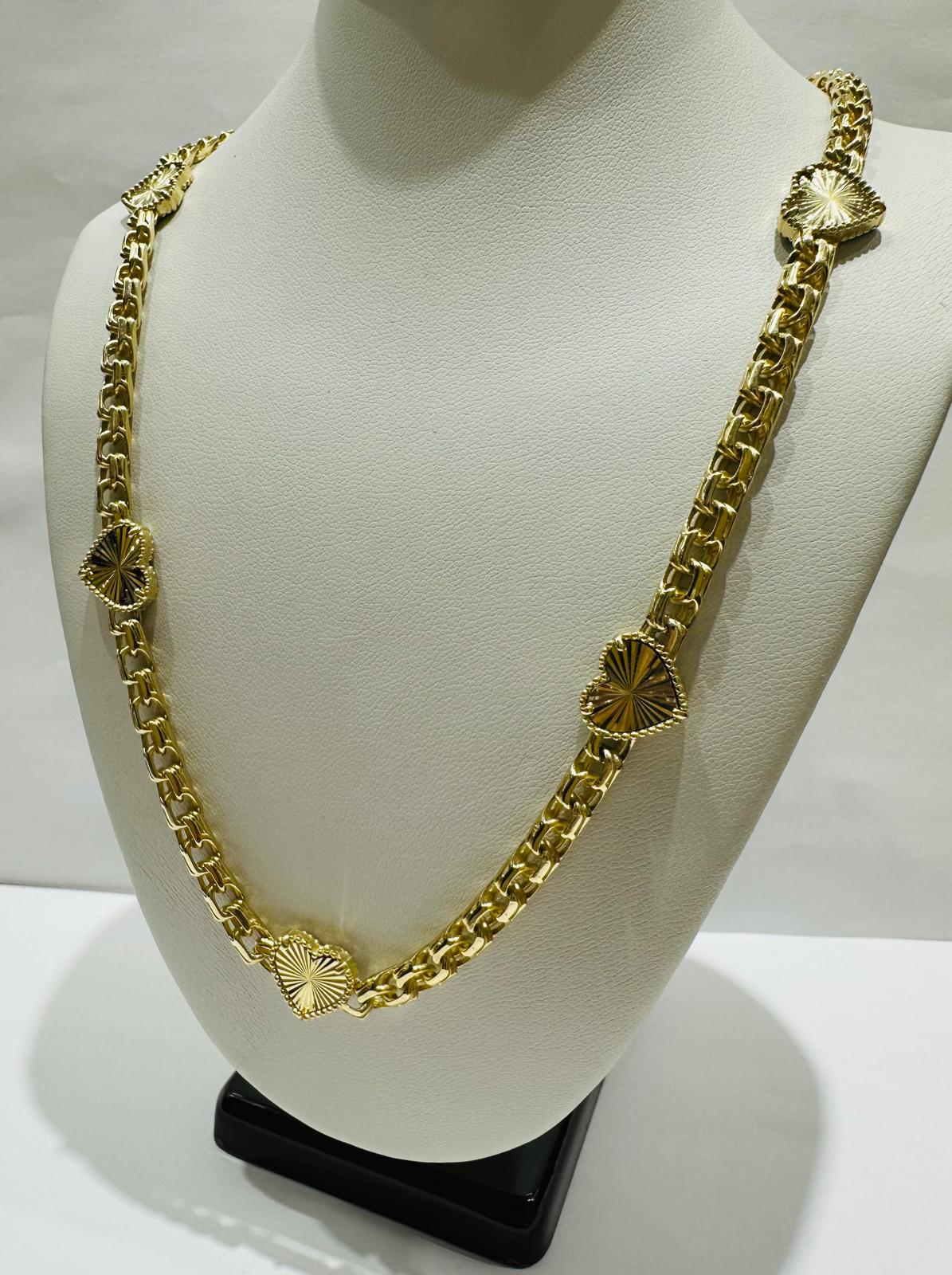 10K GOLD HEART NECKLACE- WEIGHT: 23.1gm