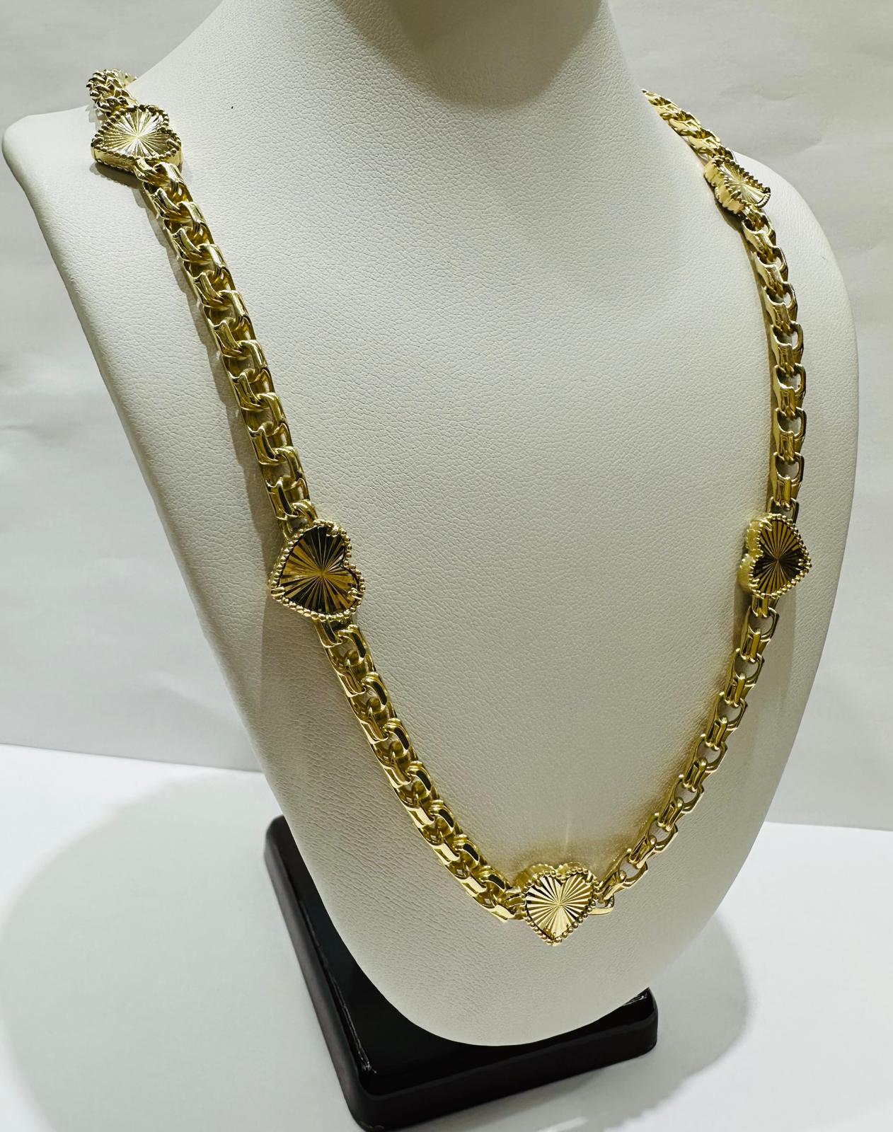 10K GOLD HEART NECKLACE- WEIGHT: 23.1gm