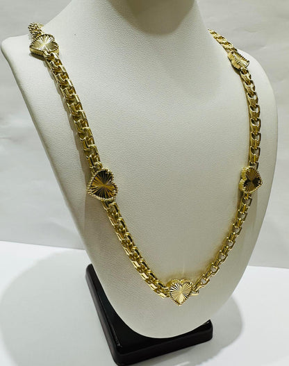 10K GOLD HEART NECKLACE- WEIGHT: 23.1gm