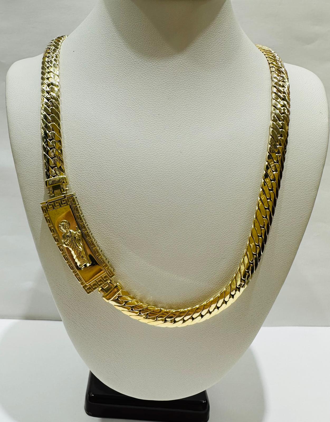 10K GOLD SAN JUDE MIAMI CUBAN CHAIN NECKLACE- WEIGHT: 23.0gm