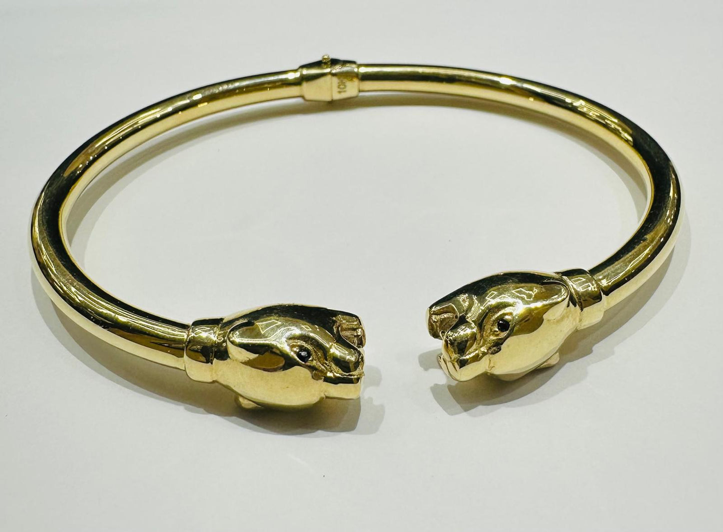 10K GOLD ROUND DOUBLE PANTHER BRACELET- WEIGHT: 9.4gm