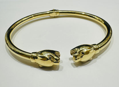10K GOLD ROUND DOUBLE PANTHER BRACELET- WEIGHT: 9.4gm