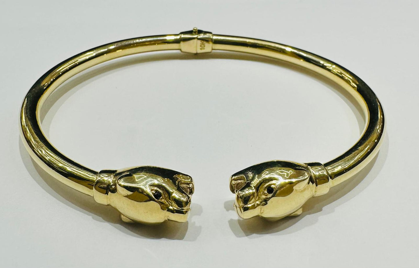 10K GOLD ROUND DOUBLE PANTHER BRACELET- WEIGHT: 9.4gm