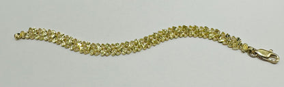 10K GOLD HEART BRACELET- WEIGHT: 6.5gm