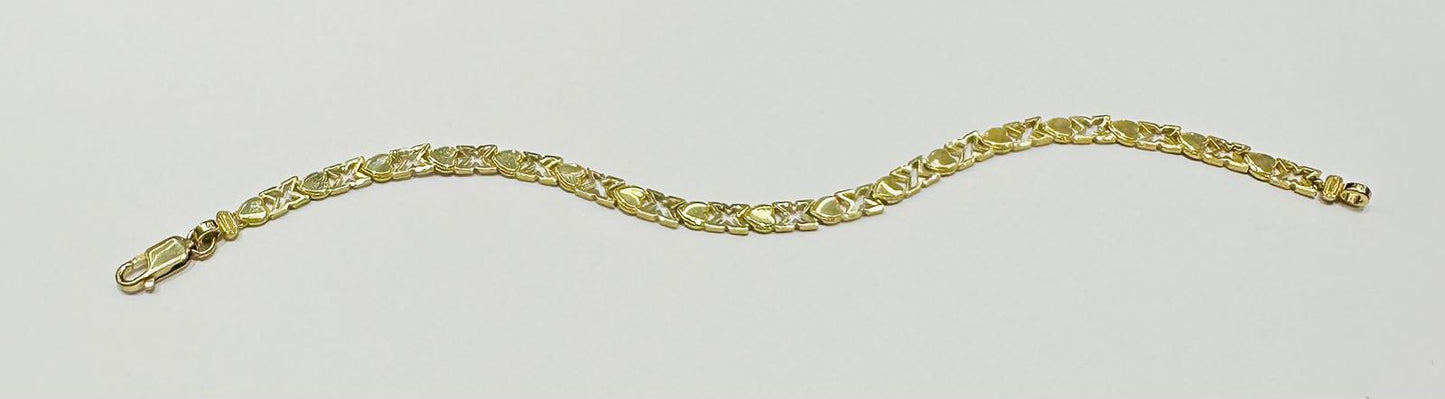 10K GOLD HEART BRACELET- WEIGHT: 5.8gm   7"