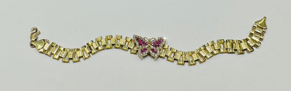 10K GOLD BUTTERFLY ROLEX LINK BRACELET- WEIGHT: 10.2gm   7.5"