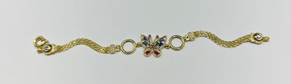 10K GOLD BUTTERFLY BRACELET- WEIGHT: 7.8gm   7.5"