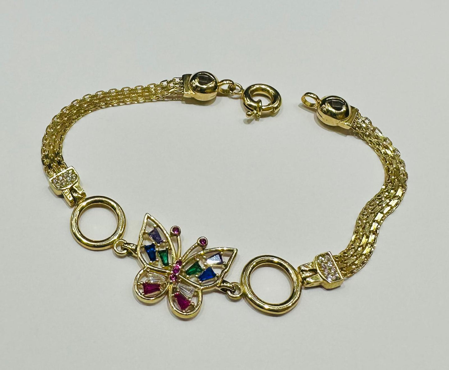 10K GOLD BUTTERFLY BRACELET- WEIGHT: 7.8gm   7.5"