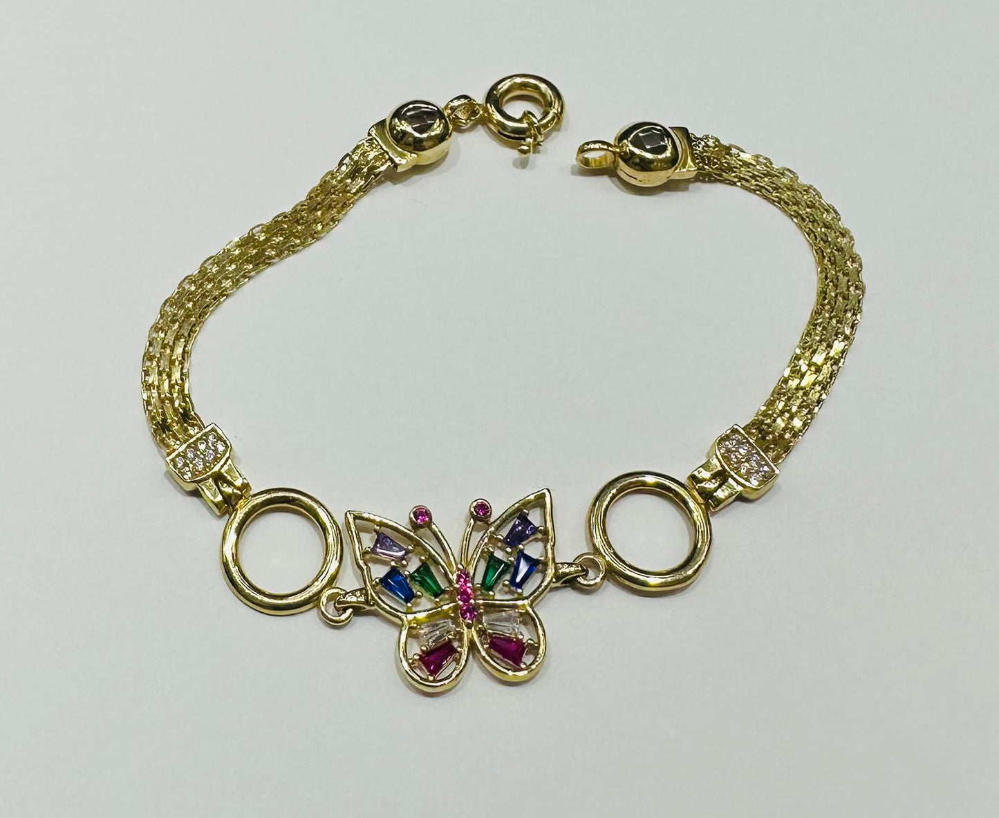 10K GOLD BUTTERFLY BRACELET- WEIGHT: 7.8gm   7.5"