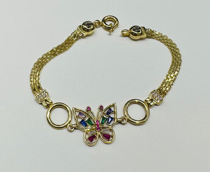 10K GOLD BUTTERFLY BRACELET- WEIGHT: 7.8gm   7.5"