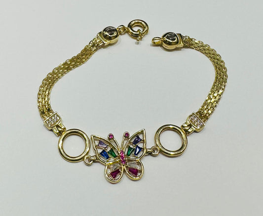 10K GOLD BUTTERFLY BRACELET- WEIGHT: 7.8gm   7.5"