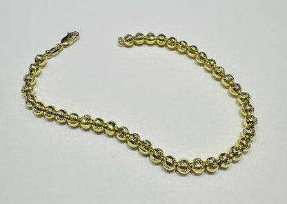 10K GOLD BEAD BRACELET- WEIGHT: 7.2gm   8"