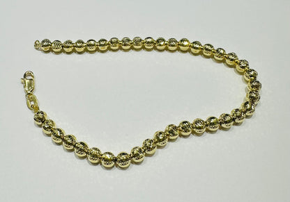 10K GOLD BEAD BRACELET- WEIGHT: 7.2gm   8"