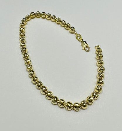 10K GOLD BEAD BRACELET- WEIGHT: 7.2gm   8"