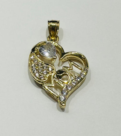 10K GOLD "MOM" PENDANT- WEIGHT: 2.6gm