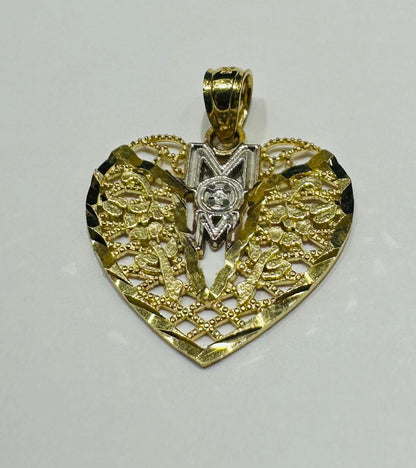 10K GOLD "MOM" PENDANT- WEIGHT: 1.2gm