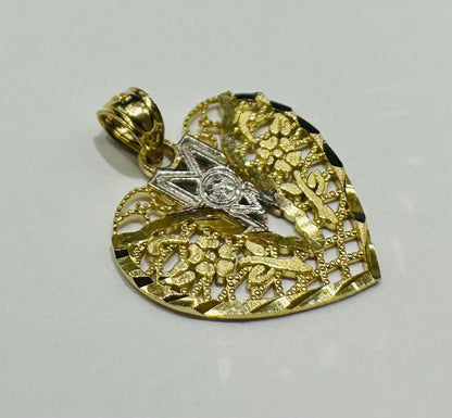 10K GOLD "MOM" PENDANT- WEIGHT: 1.2gm