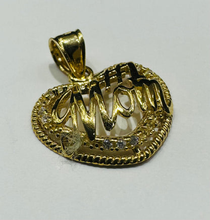 10K GOLD "MOM" PENDANT- WEIGHT: 1.3gm