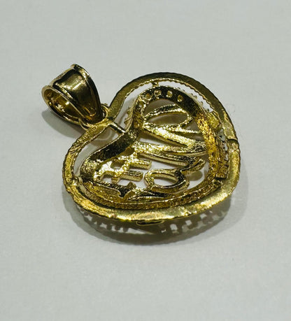 10K GOLD "MOM" PENDANT- WEIGHT: 1.3gm