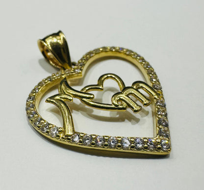 10K GOLD "MOM" PENDANT- WEIGHT: 2.2gm