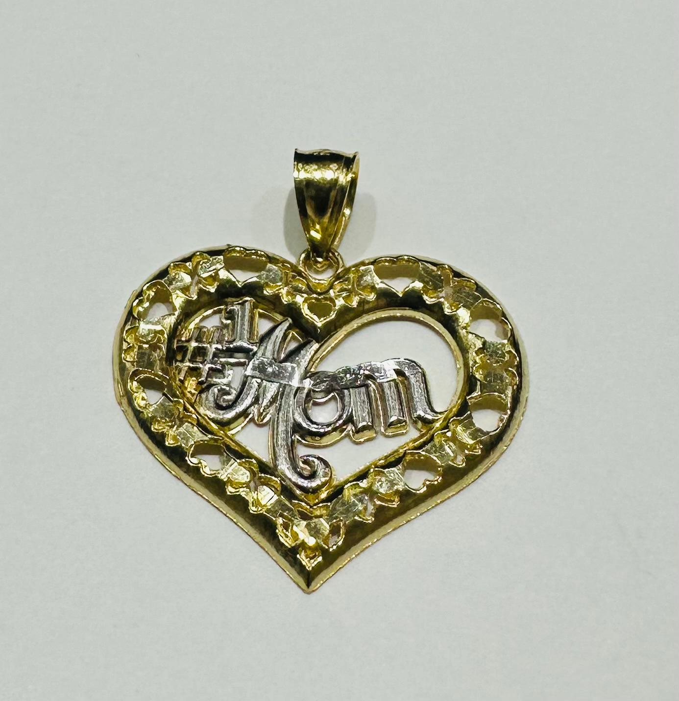 10K GOLD "MOM" PENDANT- WEIGHT: 1.6gm