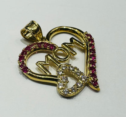 10K GOLD "MOM" PENDANT- WEIGHT: 1.6gm