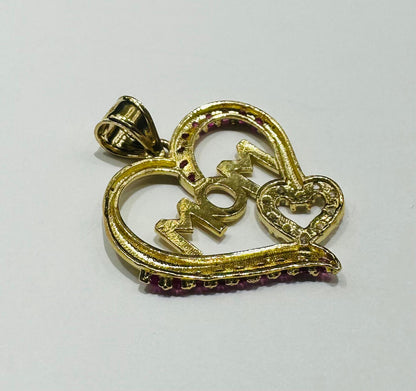 10K GOLD "MOM" PENDANT- WEIGHT: 1.6gm