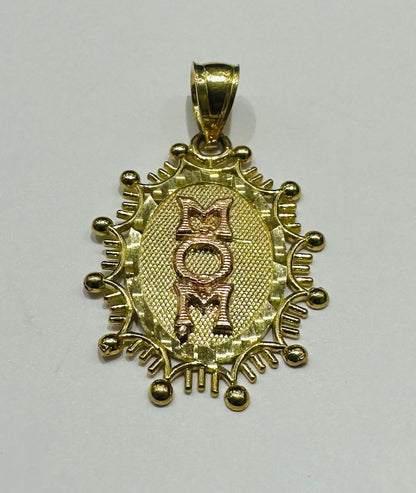 10K GOLD "MOM" PENDANT- WEIGHT: 1.7gm