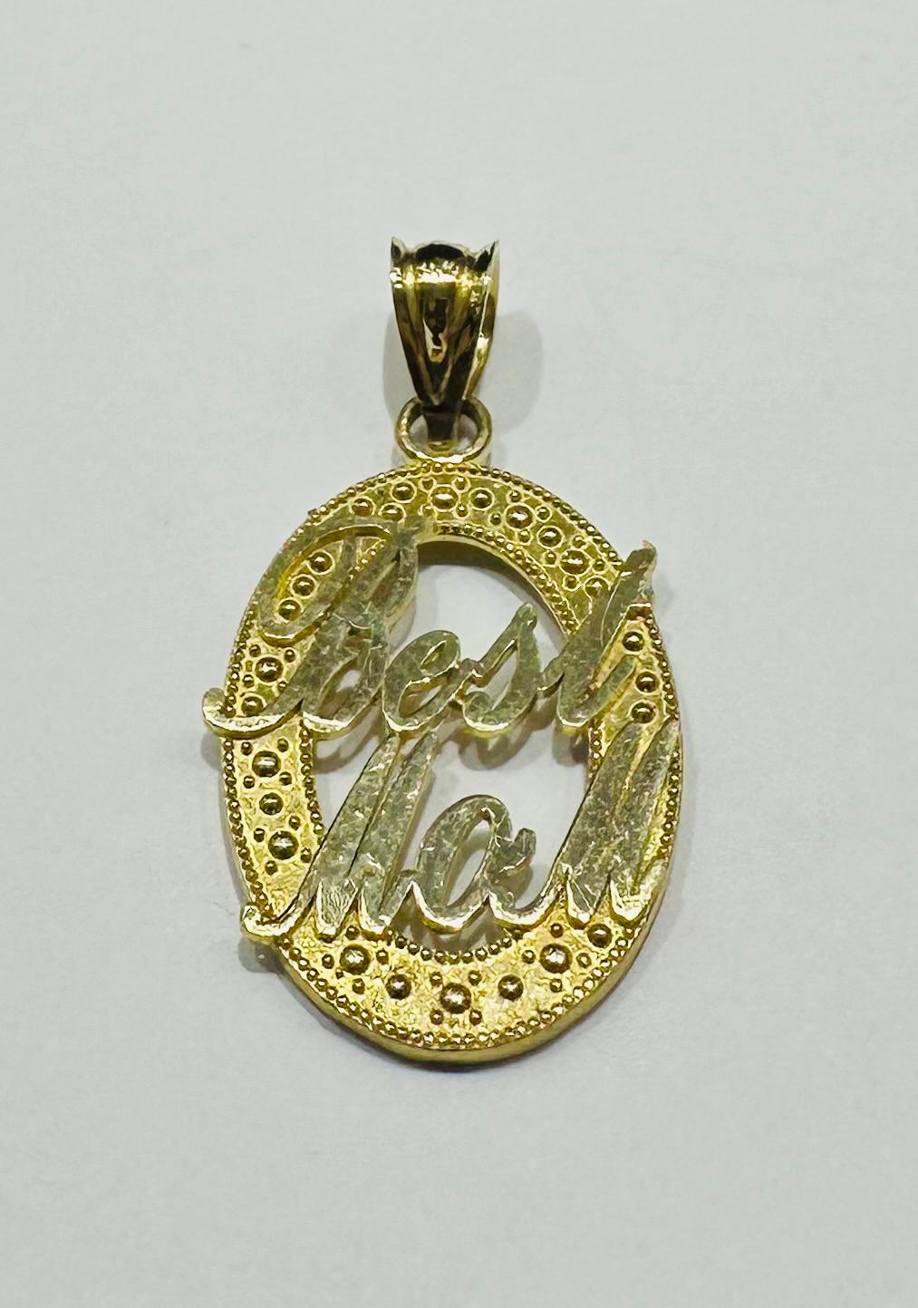 10K GOLD "MOM" PENDANT- WEIGHT: 1.7gm