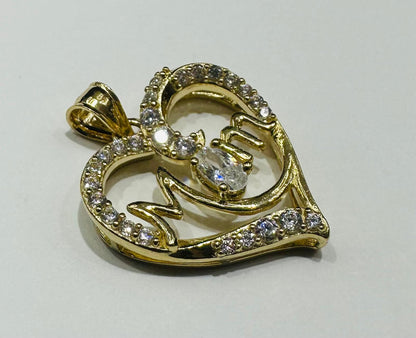 10K GOLD "MOM" PENDANT- WEIGHT: 3.1gm