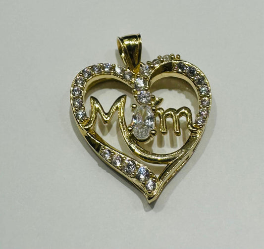 10K GOLD "MOM" PENDANT- WEIGHT: 3.1gm