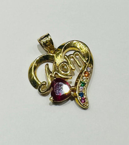 10K GOLD "MOM" PENDANT- WEIGHT: 2.3gm