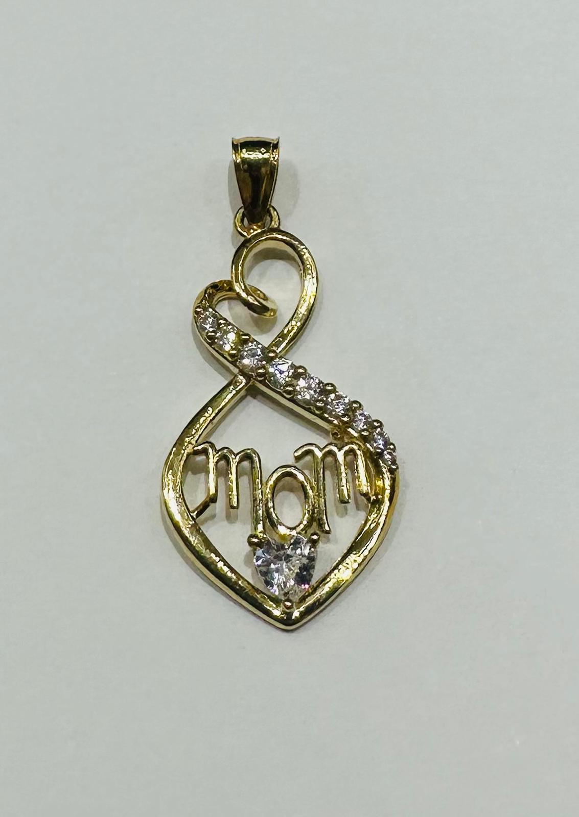 10K GOLD "MOM" PENDANT- WEIGHT: 2.3gm