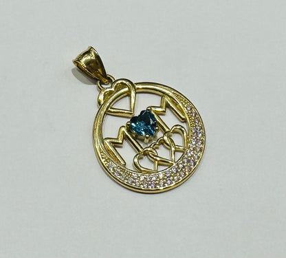 10K GOLD "MOM" PENDANT- WEIGHT: 3.3gm