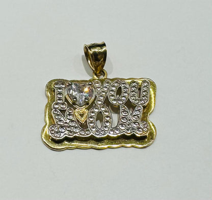 10K GOLD "MOM" PENDANT- WEIGHT: 3.5gm
