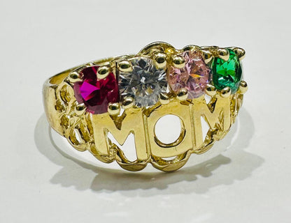 10K GOLD "MOM" RING- WEIGHT: 3.1gm