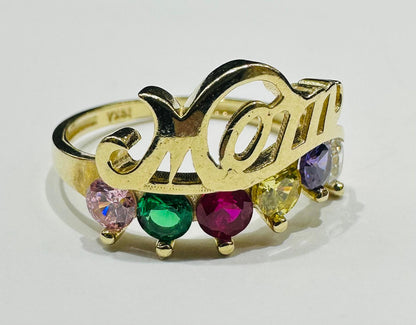 10K GOLD "MOM" RING- WEIGHT: 2.7gm