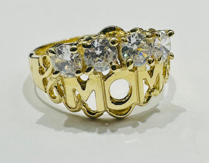10K GOLD "MOM" RING- WEIGHT: 3.4gm