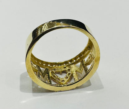 10K GOLD "MOM" RING- WEIGHT: 3.1gm