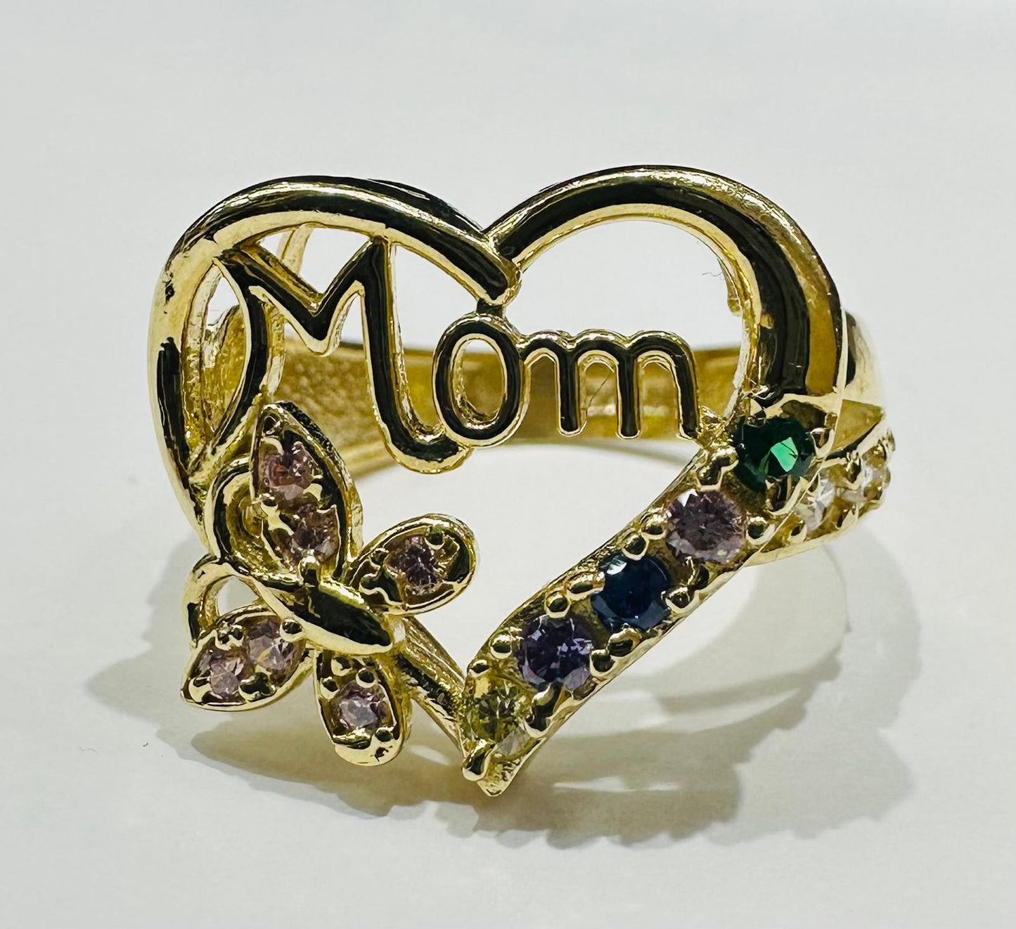 10K GOLD "MOM" RING- WEIGHT: 4.4gm