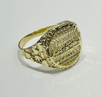 10K GOLD LAST SUPPER RING- WEIGHT: 2.5gm