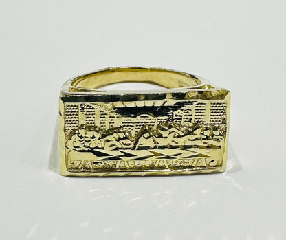10K GOLD LAST SUPPER RING- WEIGHT: 4.9gm