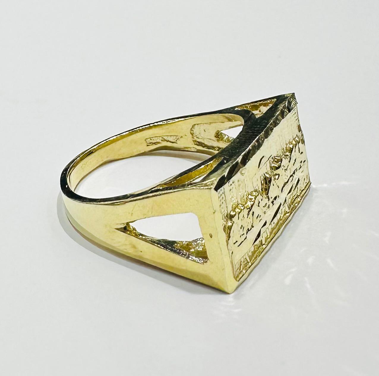 10K GOLD LAST SUPPER RING- WEIGHT: 4.9gm