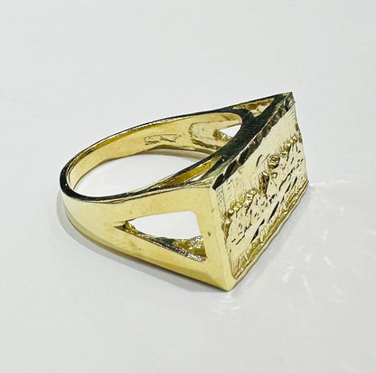 10K GOLD LAST SUPPER RING- WEIGHT: 4.9gm