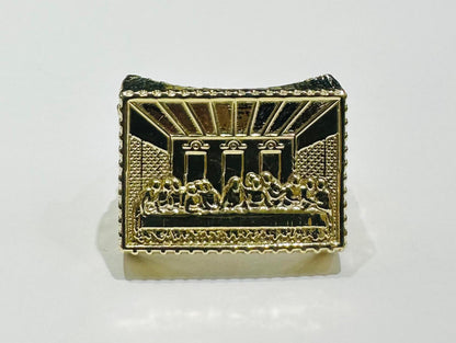 10K GOLD LAST SUPPER RING- WEIGHT: 2.8gm