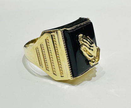10K GOLD PRAYING HANDS RING- WEIGHT: 4.6gm